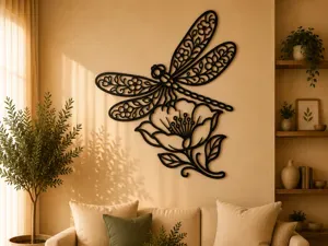 Floral Dragonfly 2D Wall Art