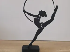 Rhythmic Gymnast with Hoop-Solid Silhouette Statue