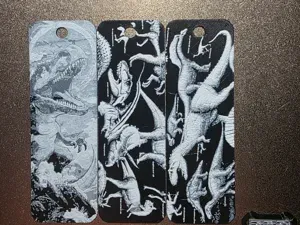 Dinosaur Hueforge Bookmark Set of 3 Black/White