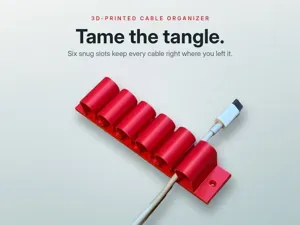 5 Slot Cable Organizer – Desk & Wall Cable Holder