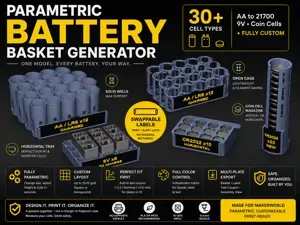 Parametric Battery Organizer AA, 18650, 9V, CR2032