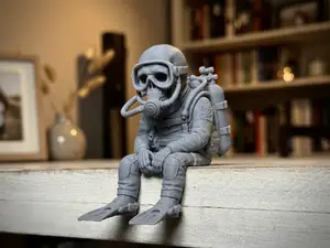 Ledge SkulZ - Edge Sitting Scuba Diver skull!