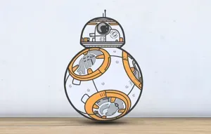 BB-8 Droid - Layered - Wall Art