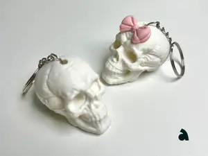 Puffy Skull Keychain