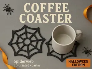 Spiderweb Coffee Coaster. Fast, No-Support