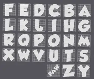 Paw Patrol Font Type 1 A-Z - Uppercase (facedown)
