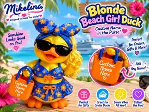 Blonde Beach Girl Duck – Custom Name