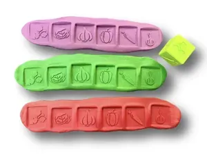 Vegetable Stamping Cube for Modeling Clay