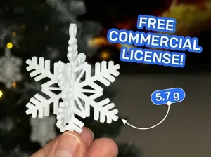 3D Snowflake Puzzle Snap-Fit New Year's decor prt3