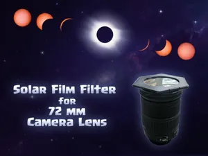 Solar Film Filter for 72 mm Camera Lens