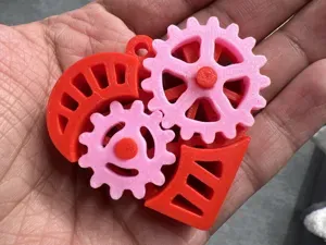 V4 Gears heart fidget toy keychain