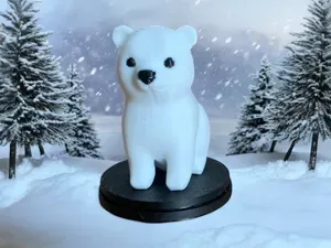 Precioso Osito polar con base