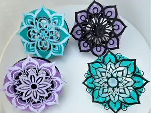Mandala Car Air Freshener Holder B&BW