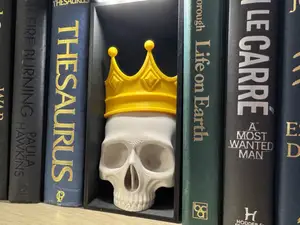 Regal Crowned Skull Bookshelf Nook
