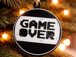 Game Over Pixel Art – Gamer Christmas Ornament