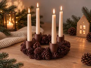 Pinecone Advent Wreath – Four Candle Holder