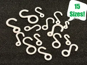 S-Hooks with closed eyelets loops (15 sizes)