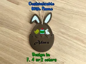 Huevo Adorno de Pascua Personalizable con Nombre
