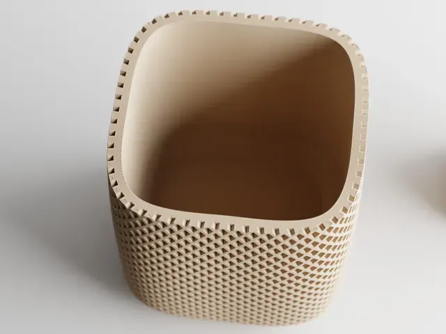 Plant Pot double Rib rounded cube — Фото 6 из 8