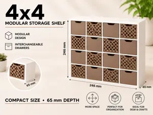 Modular Mini Shelf 4x4 – Doll & Desk Storage