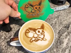 Perfect Eevee Pokemon Latte Art Stencil