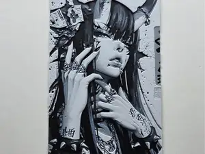 Cuadro 3D Oni Girl – Arte Oscuro Premium