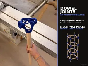 Modern Furniture Connector for Wooden Dowels 4-Way
