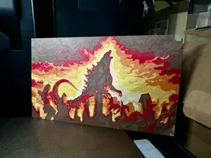 Godzilla Hueforge poster - City on Fire