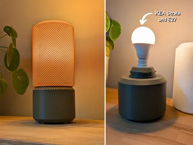 Schlichte Lampe mit Korbstruktur für IKEA Strala — Image 2 of 5