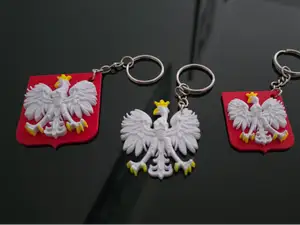 Godło POLSKI, orzeł biały, brelok POLSKA