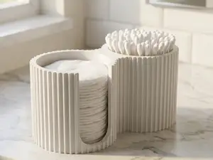 Pads & Swabs Holder Ribbed Bath Organizer