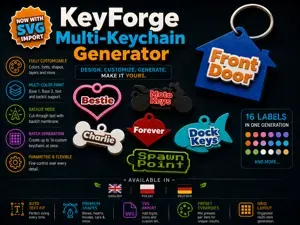 KeyForge — Multi-Keychain Generator (SVG Support)