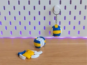 Multicolor Volley Ball Keychain | No AMS needed!