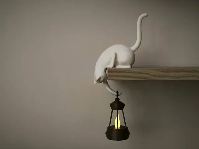 Cat Shelf Hook with Lantern