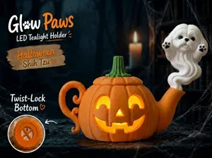 Shih Tzu Glowpaws Tea Light Holder Teapot