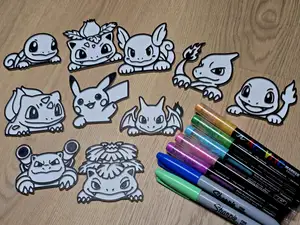 Pokemon Gen 1 Friends Coloring Pack