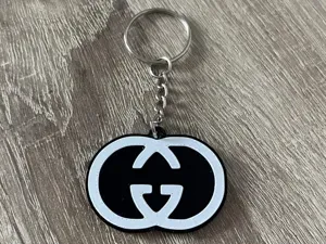 Gucci Style Double G Logo Keychain