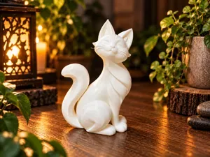 Elegant Happy Cat Figurine – Cute Cat Home Decor