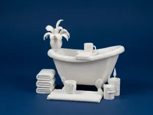 Dollhouse Bathtub Decor Set Scale 1:12
