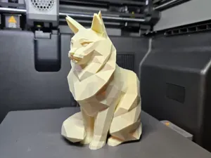 Low Poly Katzenstatue, Deko