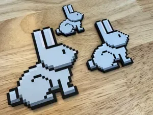 Pixel Art Bunny - Fridge Magnet