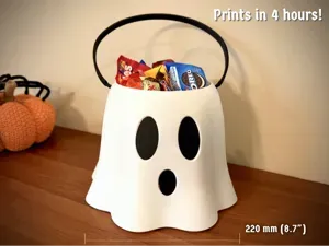 Large Ghost Treat Bucket in Vase Mode