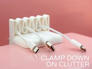 Desk Clamp Cable Holder by Pork3D.com