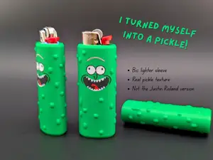 Pickle Rick Bic Lighter Sleeve