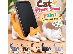 Cat phone stand holder. pet figurine Kitten