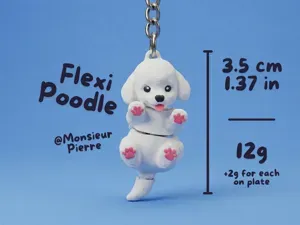 Flexi Poodle - Cute Articulated Keychain
