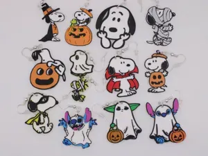 Snoopy, Stich and Yoda Halloween Earrings
