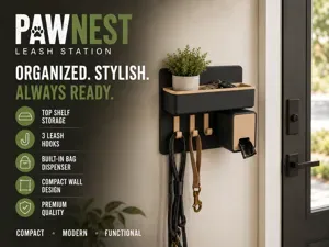 PawNest Pet Leash Station – Modular Wall Organizer