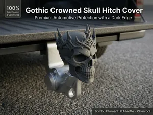 Gothic Crowned Skull Tow Hitch Cover