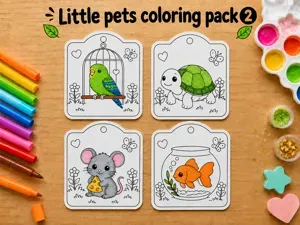 Cute little pets coloring craft pack 2